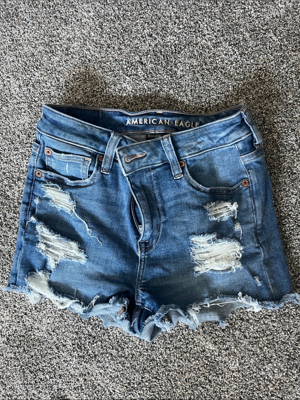 American Eagle Outfitters Ripped Blue Denim Cutoff Shorts